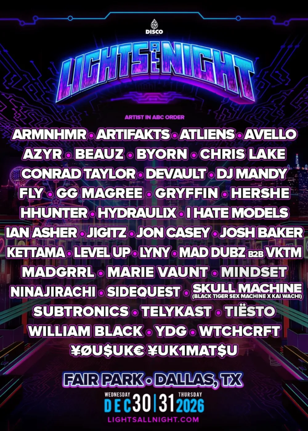 Lights All Night — event flyer
