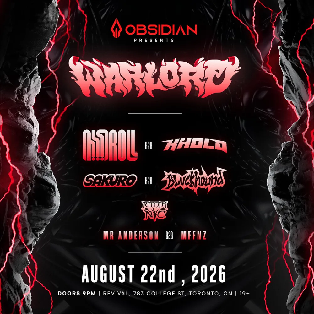 Warlord, RiddimNYC, Khold, Sakuro, BLVCKHOUND — event flyer