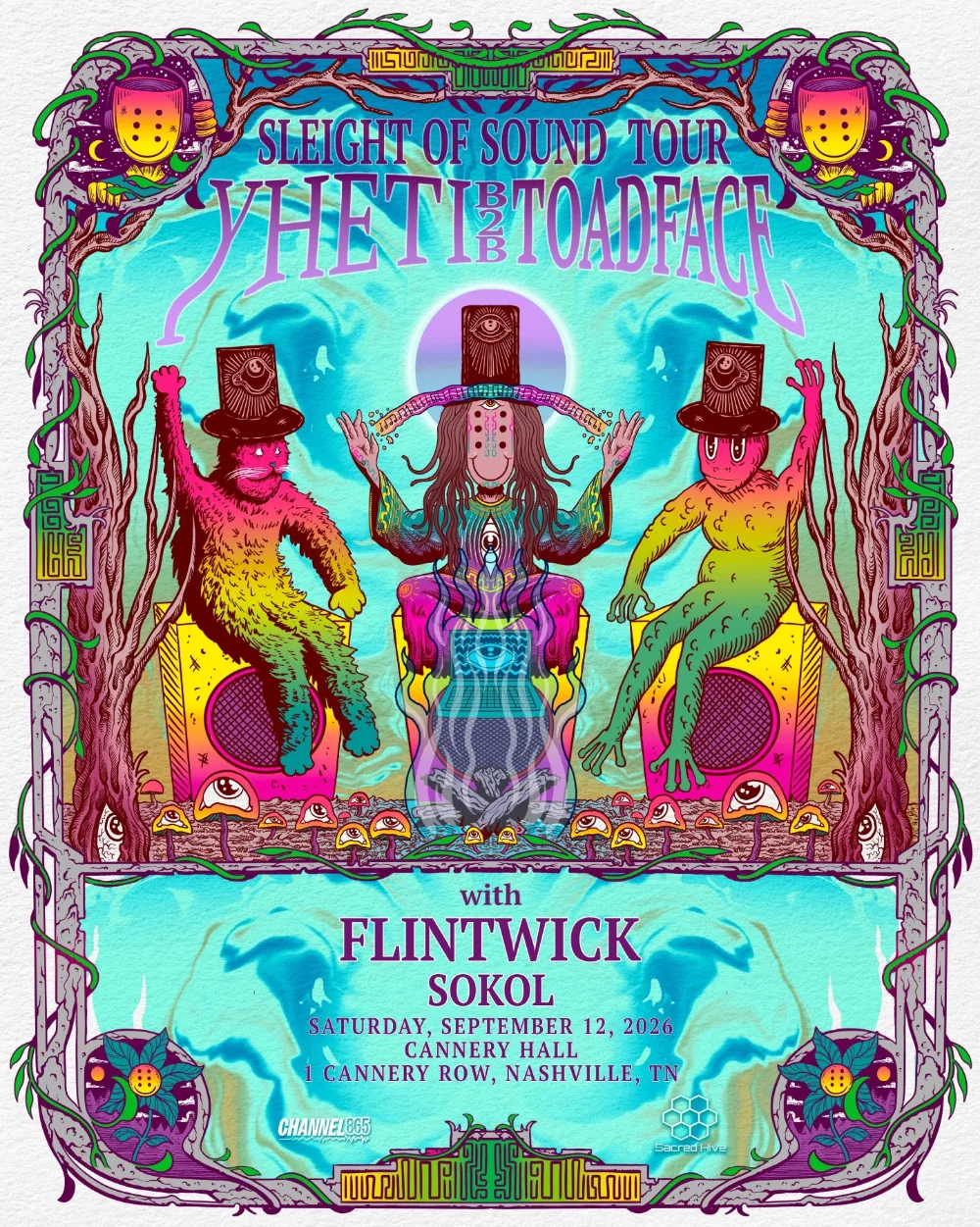 Yheti, Toadface, Flintwick, Sokol Sound — event flyer