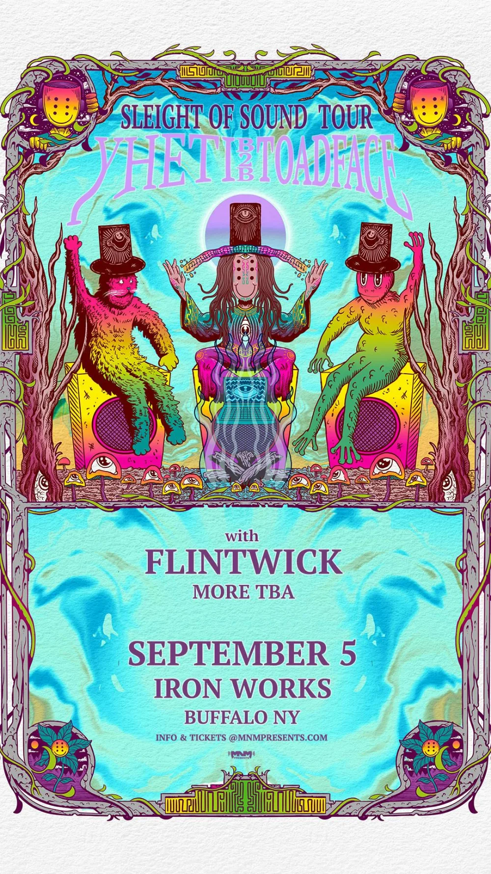 Yheti, Toadface, Flintwick — event flyer