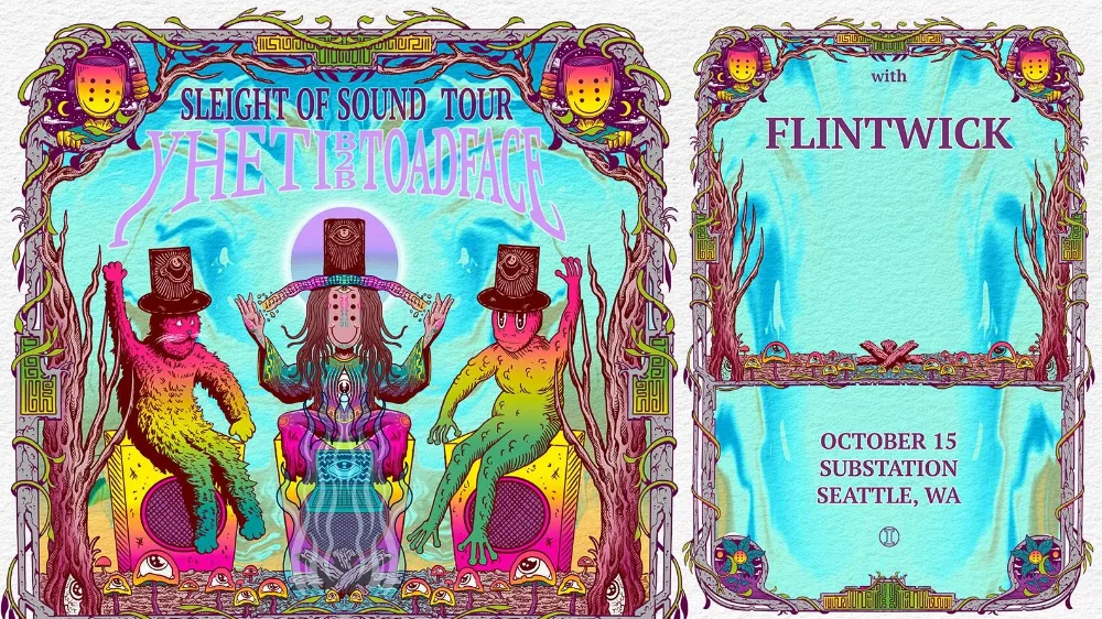 Yheti, Toadface, Flintwick — event flyer
