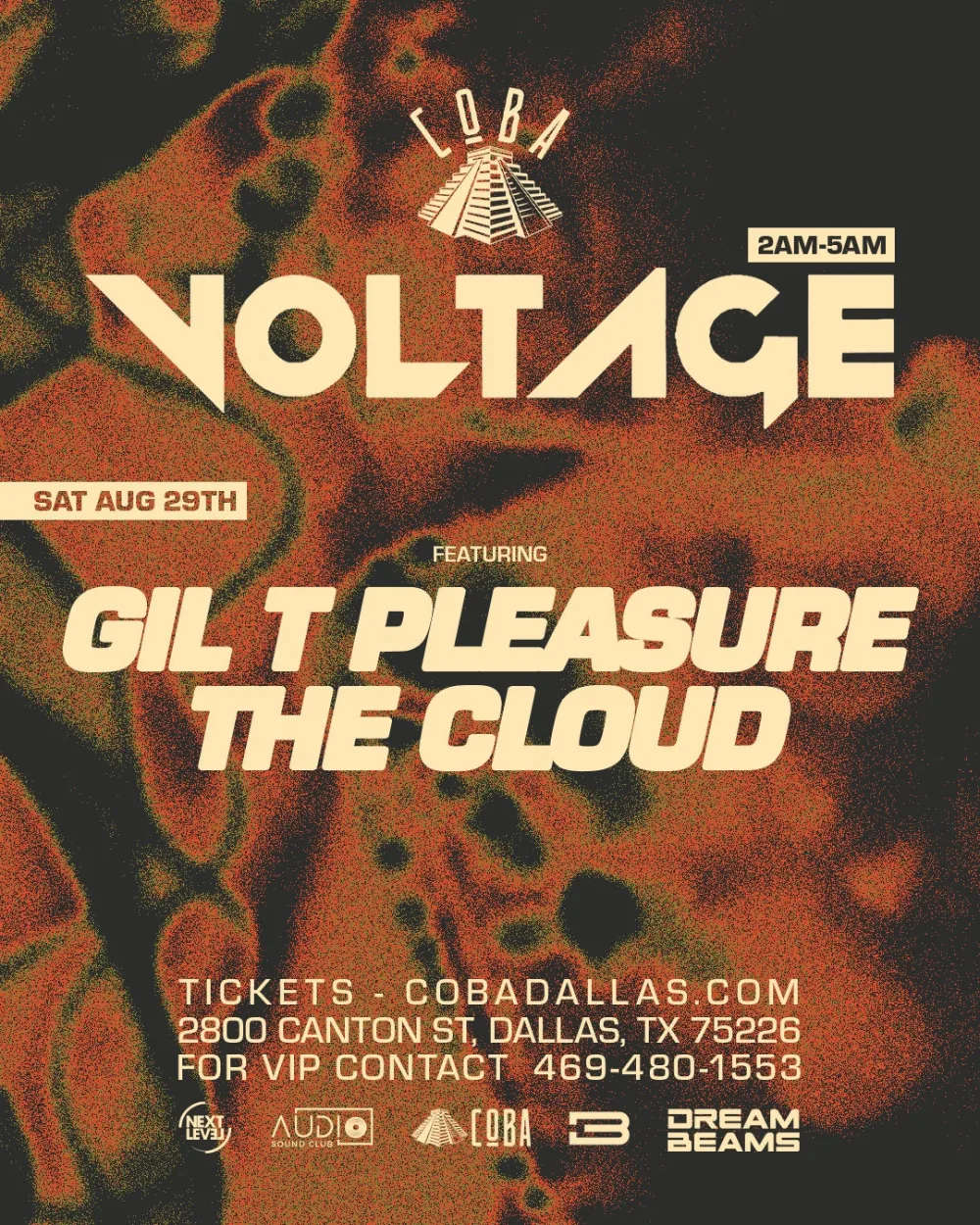 VOLTAGE at Coba After Hours — event flyer