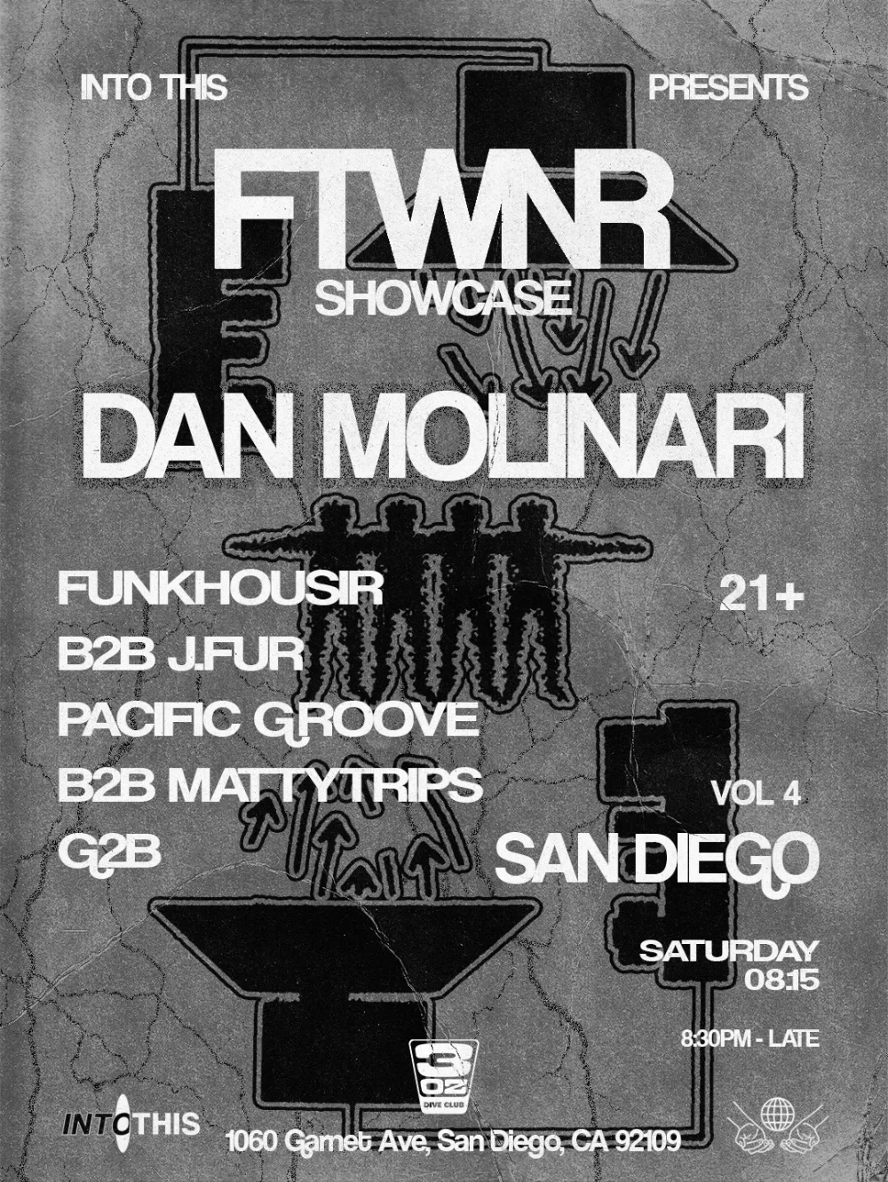 Dan Molinari, FUNKHOUSIR, J.Fur — event flyer