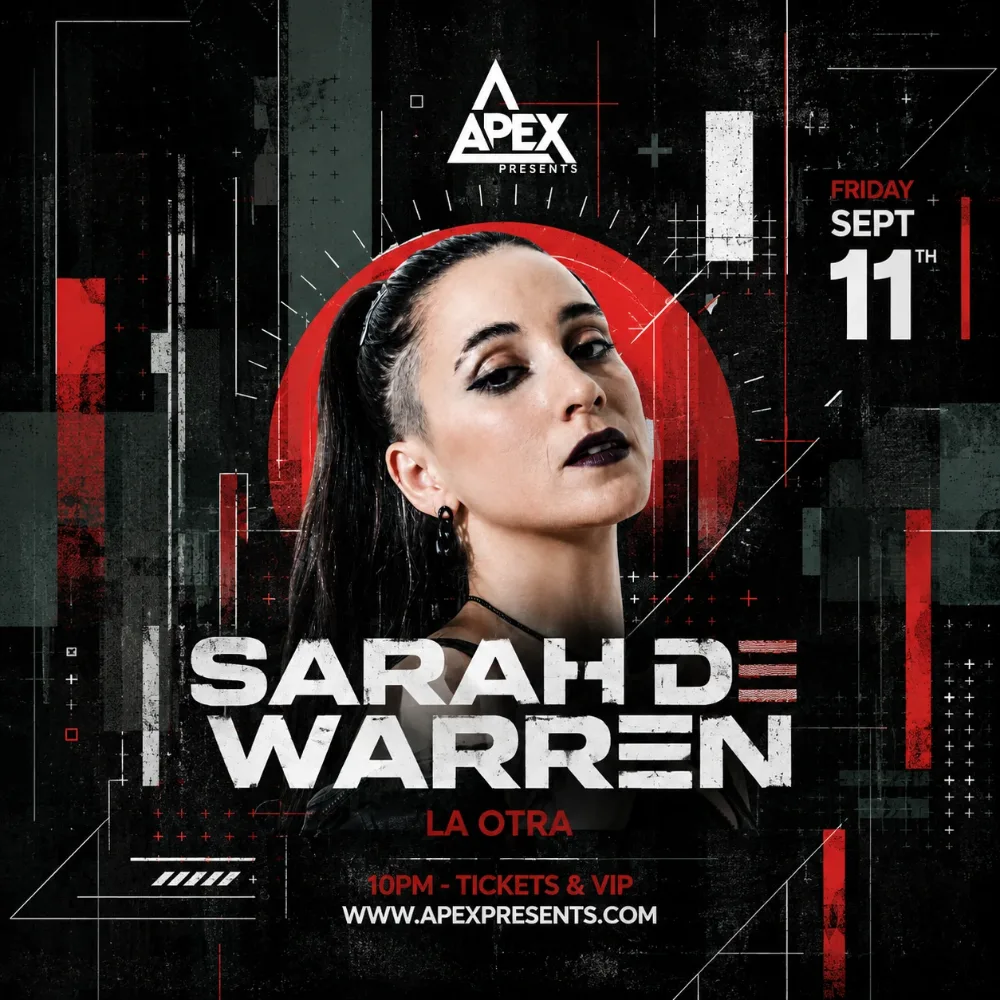 Sarah de Warren — event flyer