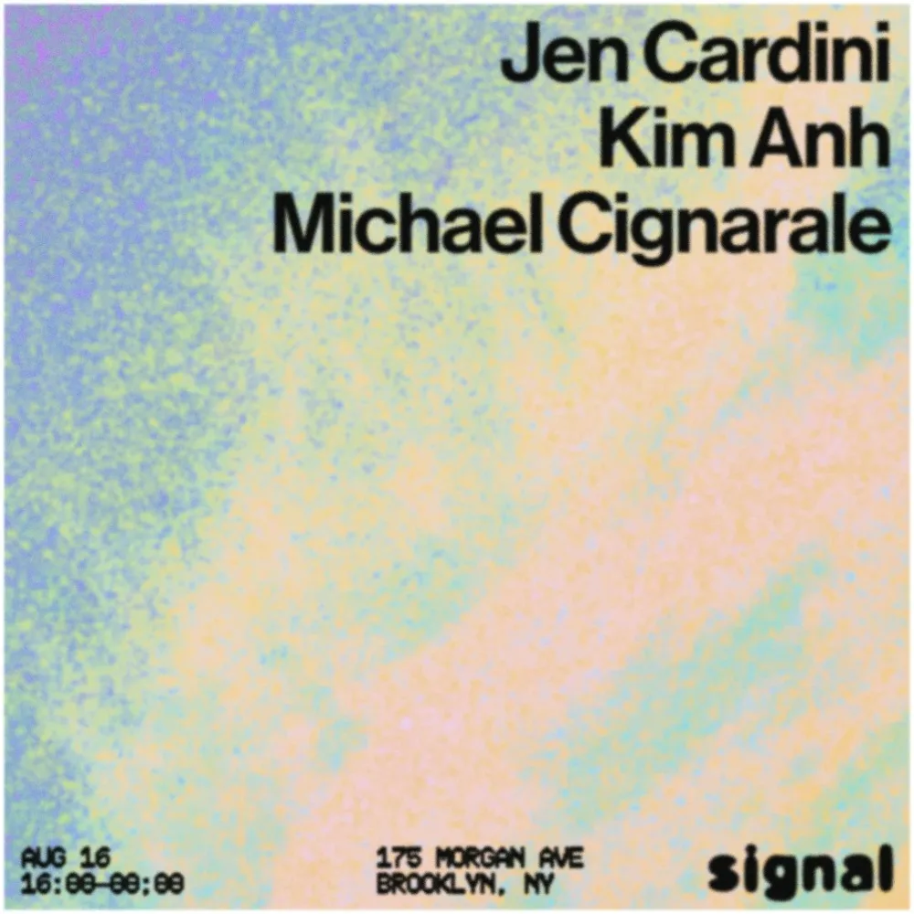Jennifer Cardini, Kim Anh, Michael Cignarale — event flyer