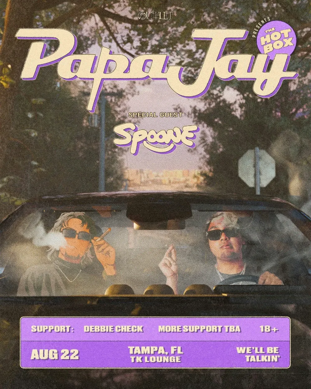 PapaJay, Spoone — event flyer