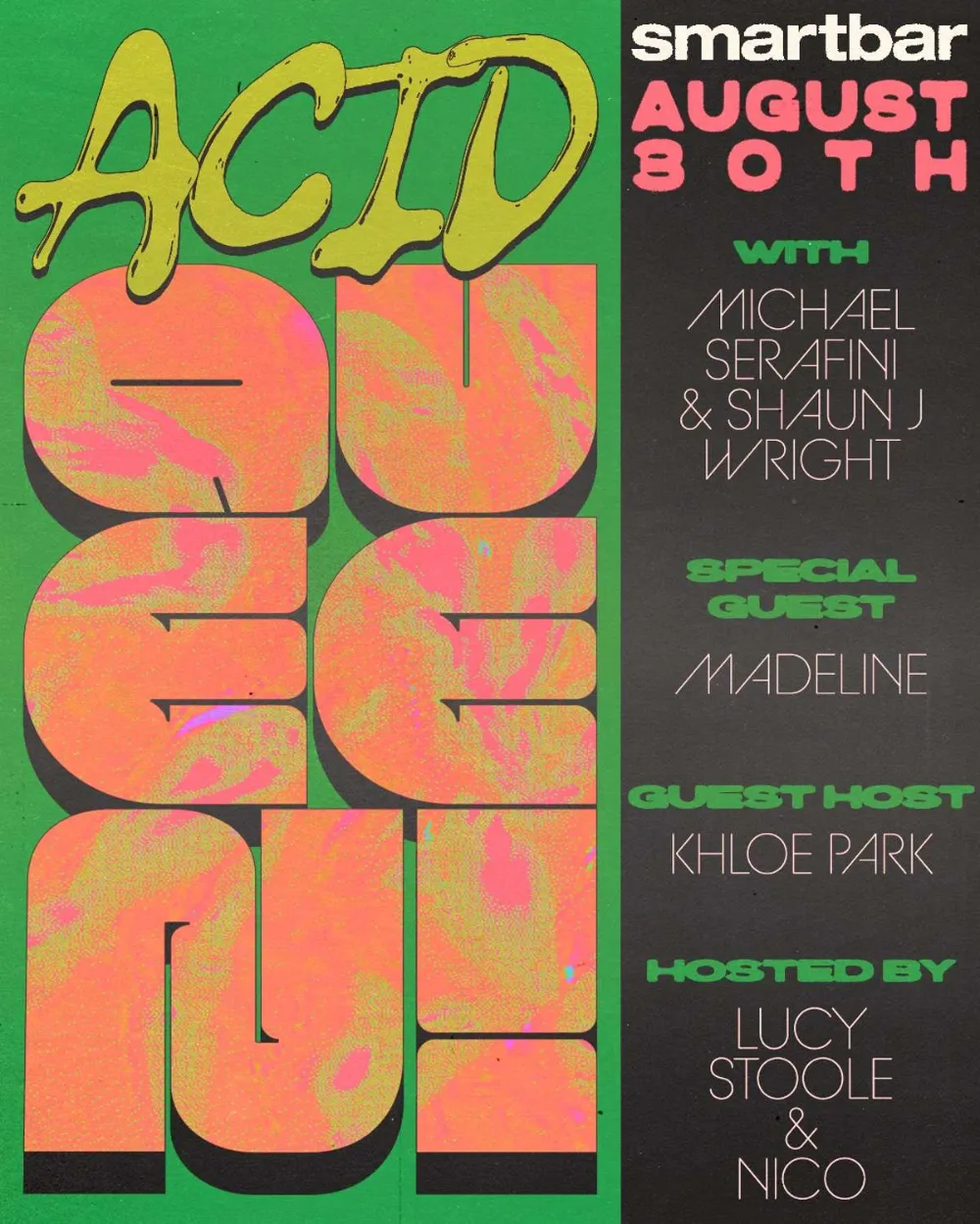 Acid Queen! Featuring — event flyer