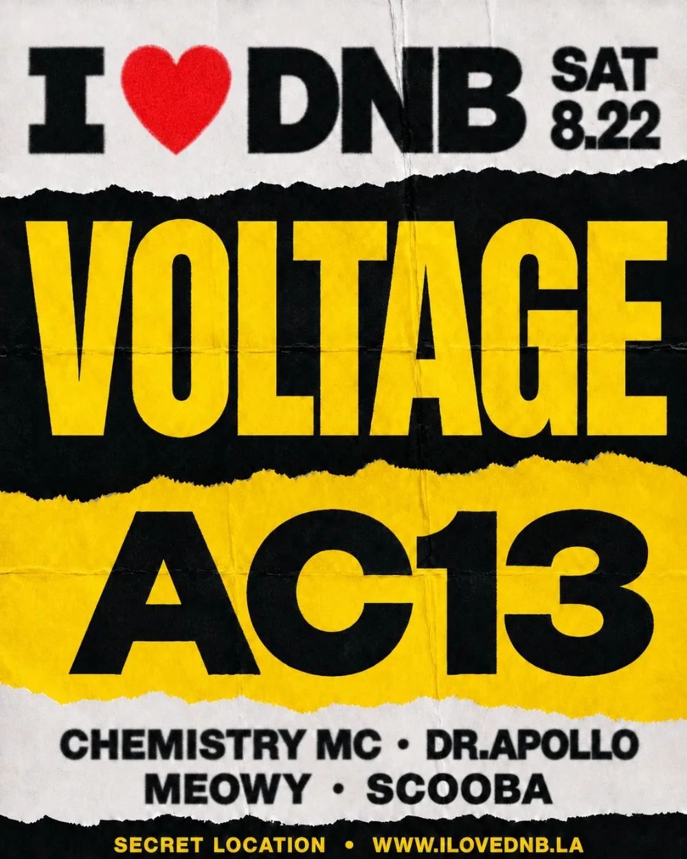 I LOVE DNB — event flyer