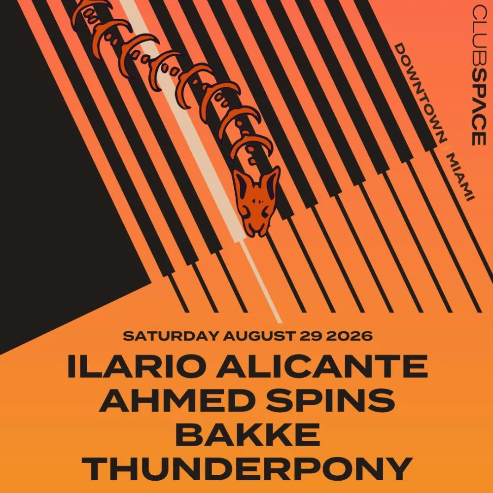 Ilario Alicante, Ahmed Spins, Bakke, Thunderpony — event flyer