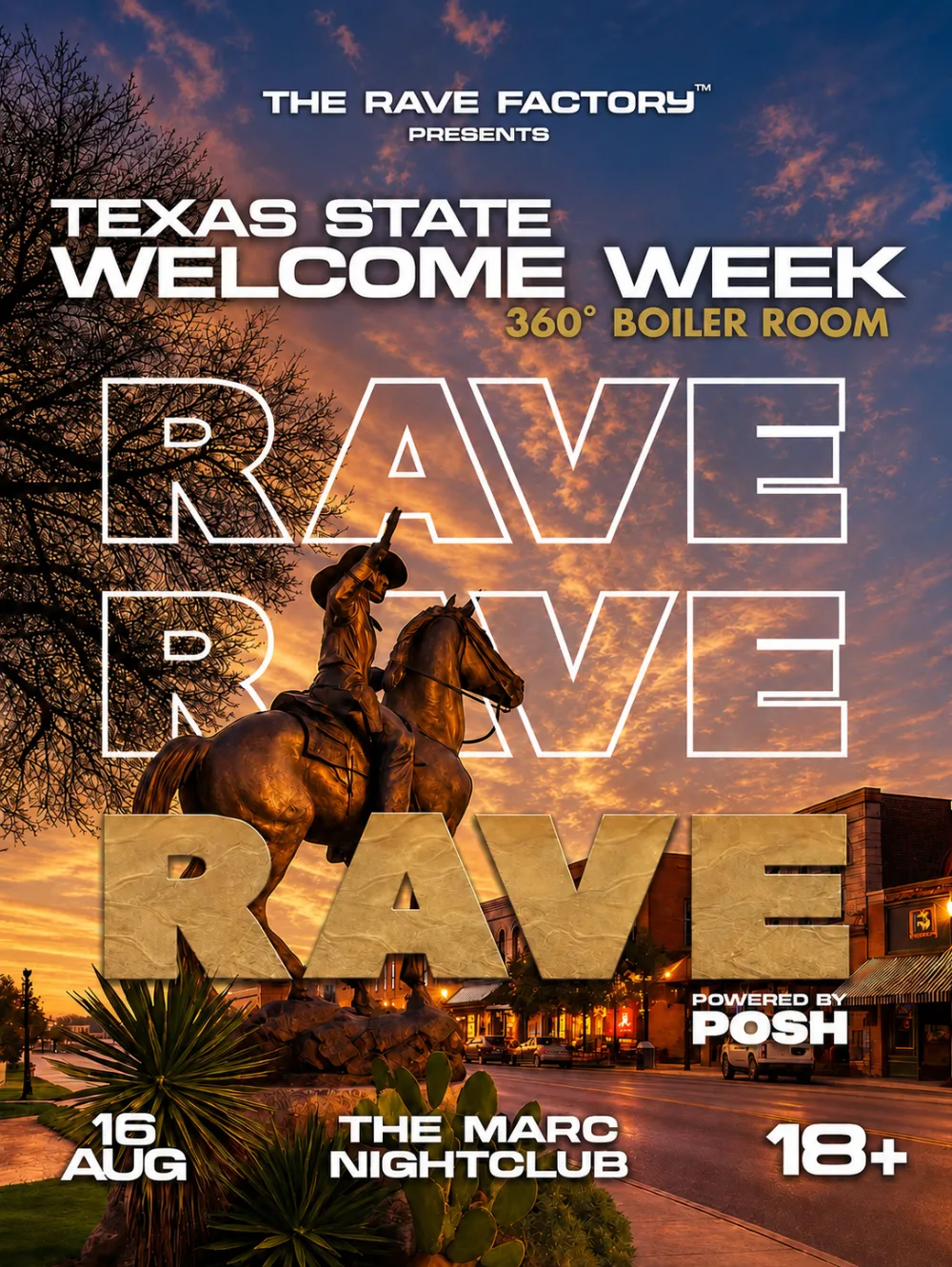 Texas State Welcome Week Rave — event flyer