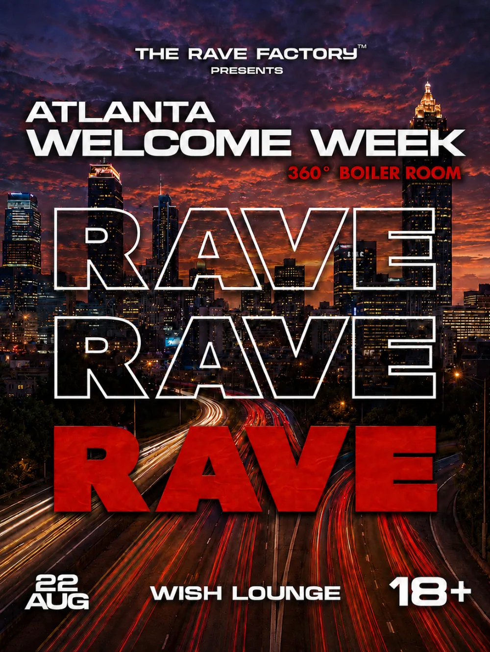 Atlanta Welcome Week Rave — event flyer