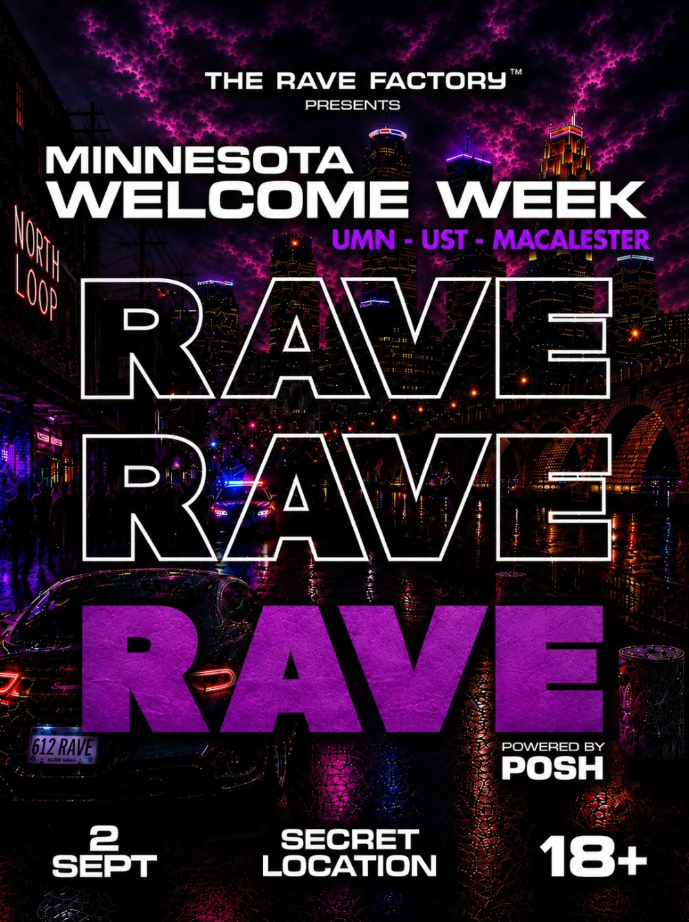 Minnesota Welcome Week Rave — event flyer
