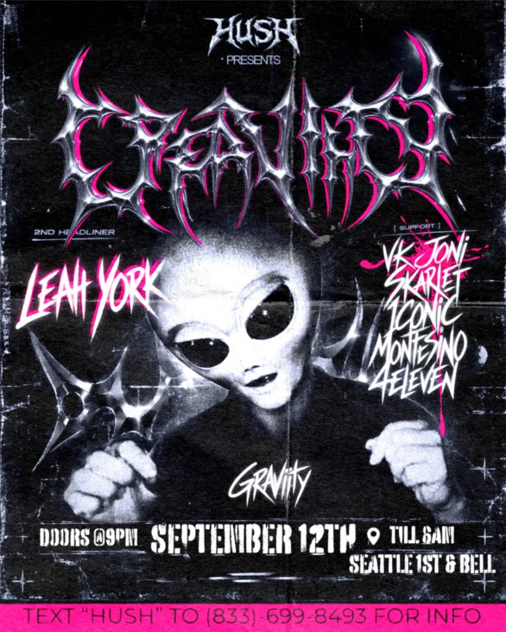 Event flyer for HUSH Presents