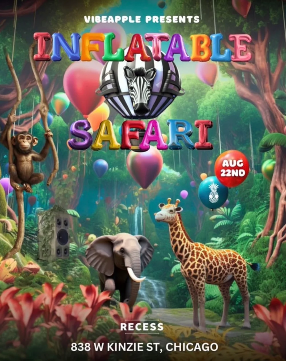 Inflatable Safari — event flyer