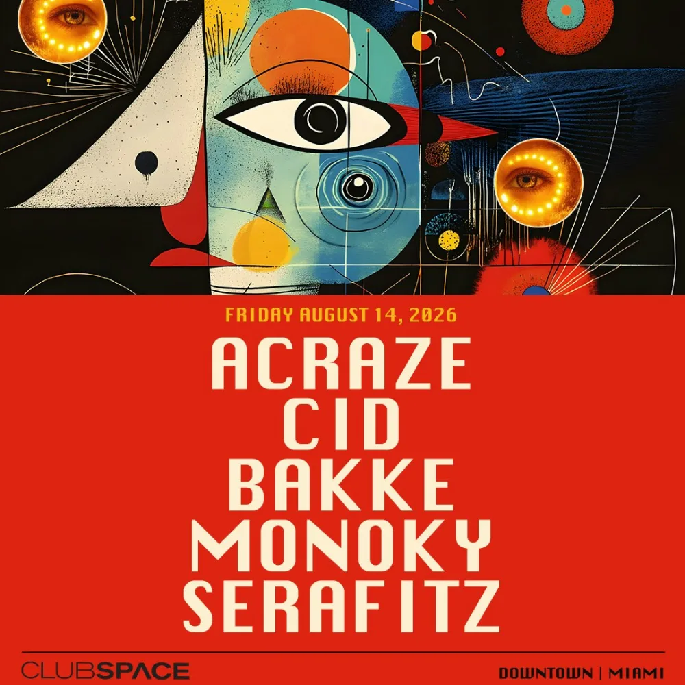 ACRAZE, CID, Bakke, Monoky — event flyer