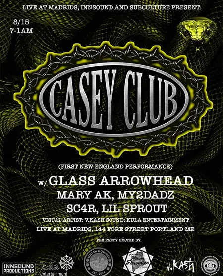 Casey Club — event flyer