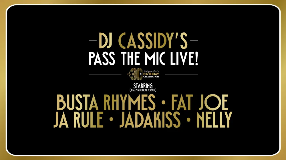 DJ Cassidy, Busta Rhymes, Fat Joe, Ja Rule, Jadakiss, Nelly — event flyer