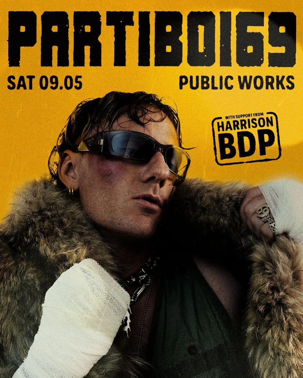Partiboi69, Harrison BDP — event flyer