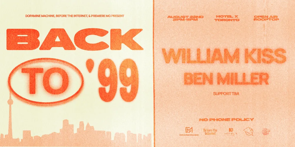 BACK TO 99' — event flyer