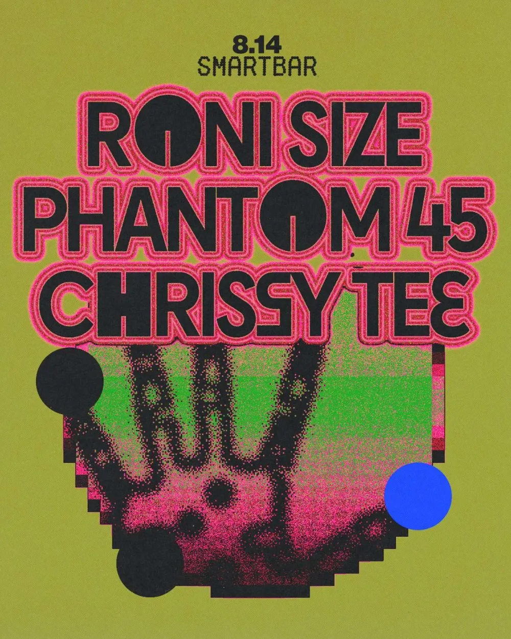 Roni Size, Phantom 45, Chrissy Tee — event flyer