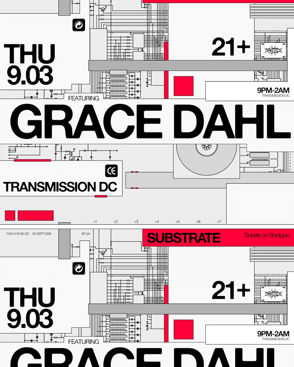 SUBSTRATE Pres. — event flyer