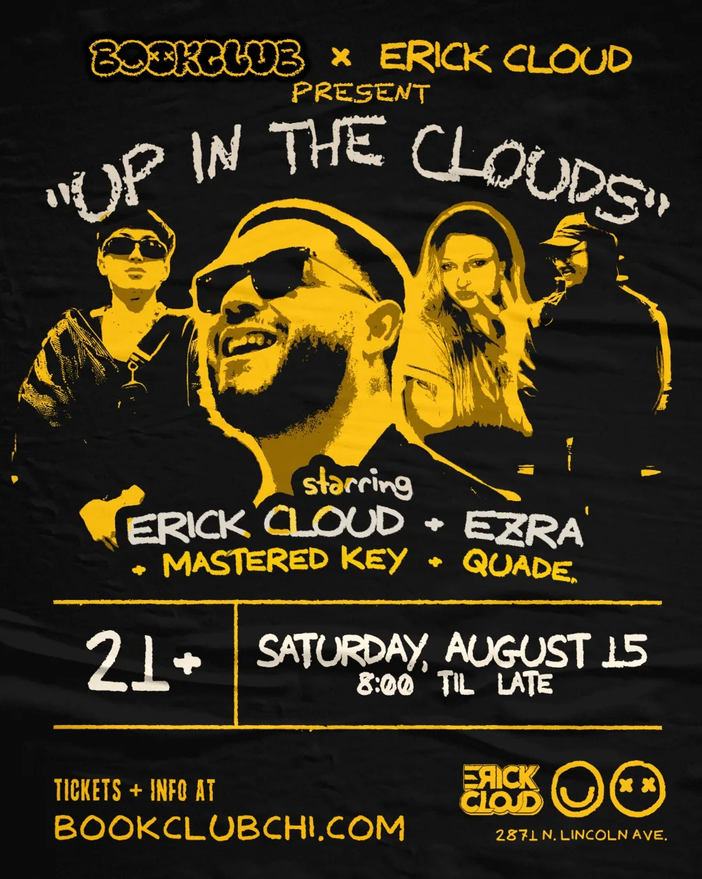 ERICK CLOUD, Ezra (Chicago), Mastered Key, Quade (Chicago) — event flyer