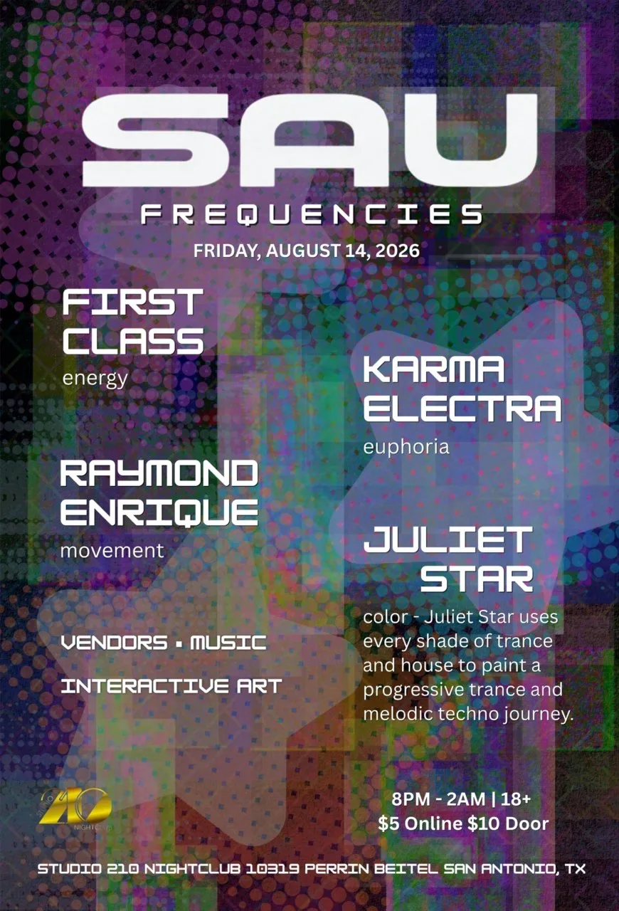 SAU Frequencies — event flyer