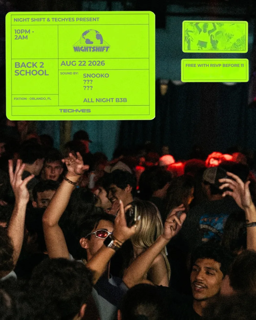 TECHYES — event flyer