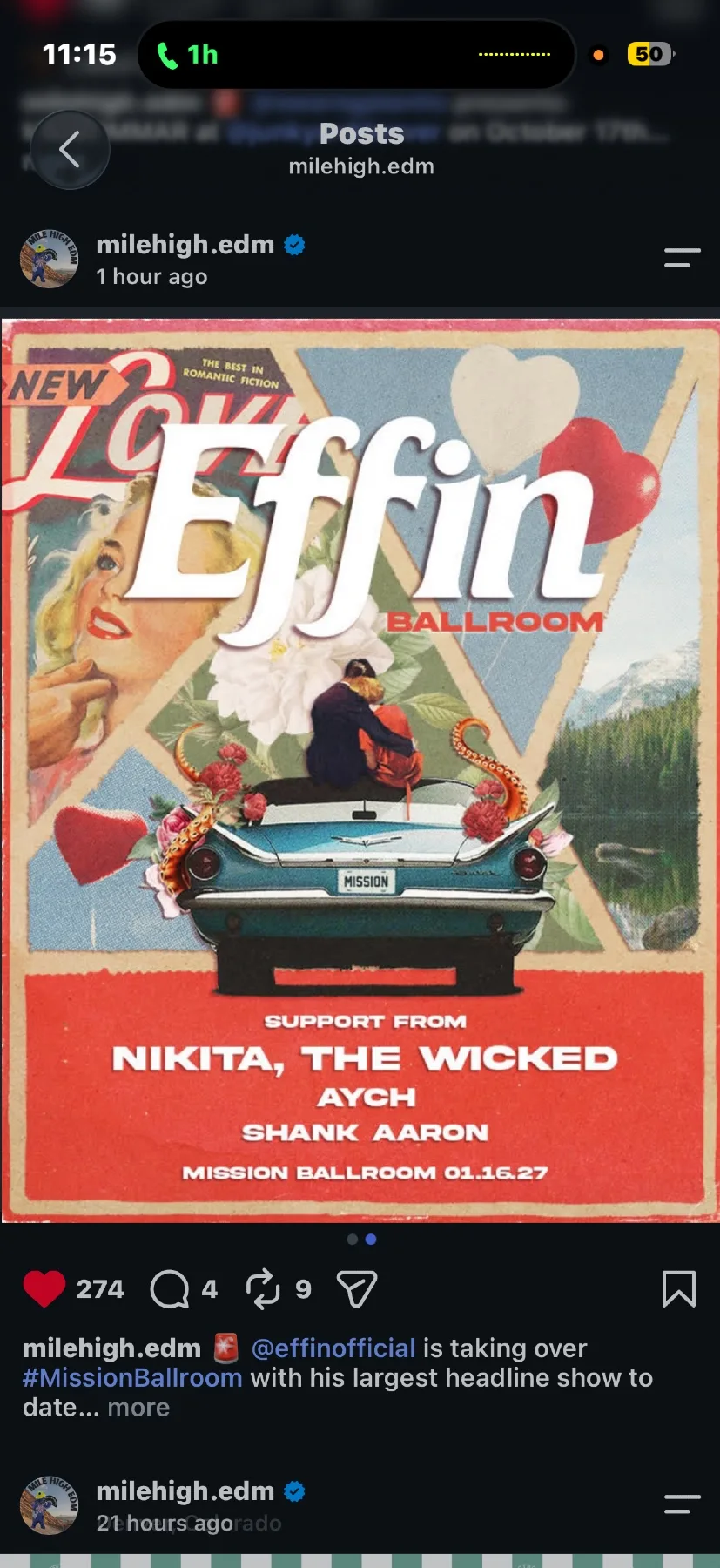 Effin, Nikita the Wicked, AYCH, Shank Aaron — event flyer