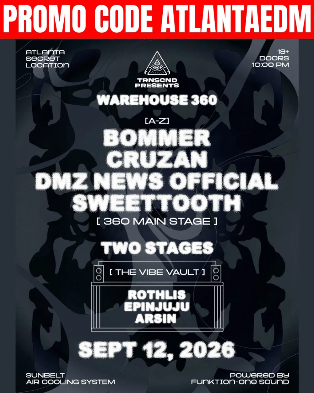 TRNSCND Presents - 360 Warehouse — event flyer