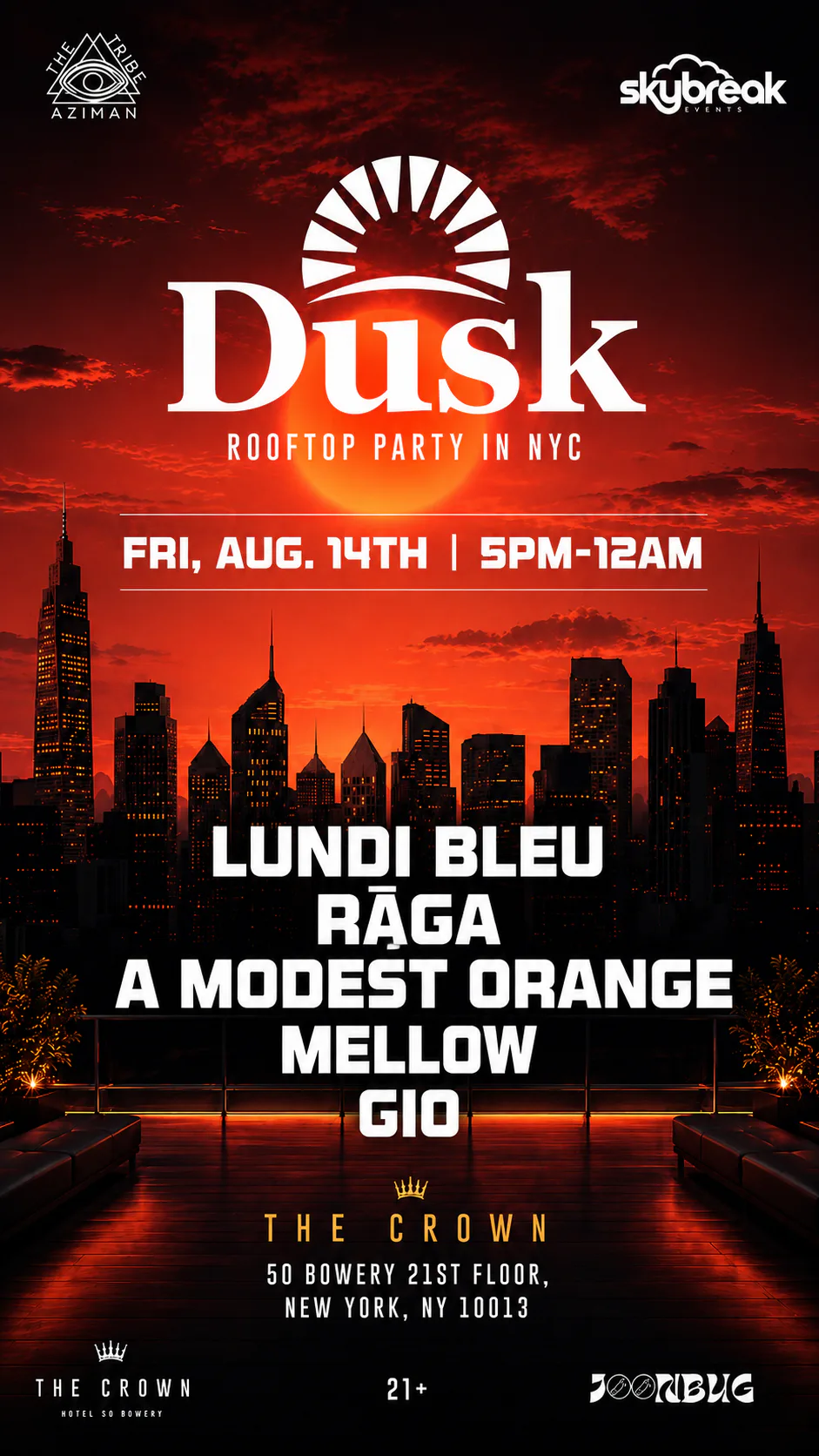 Dusk - Sunset Open Air Rooftop Party (Afro, Progressive, House) — event flyer
