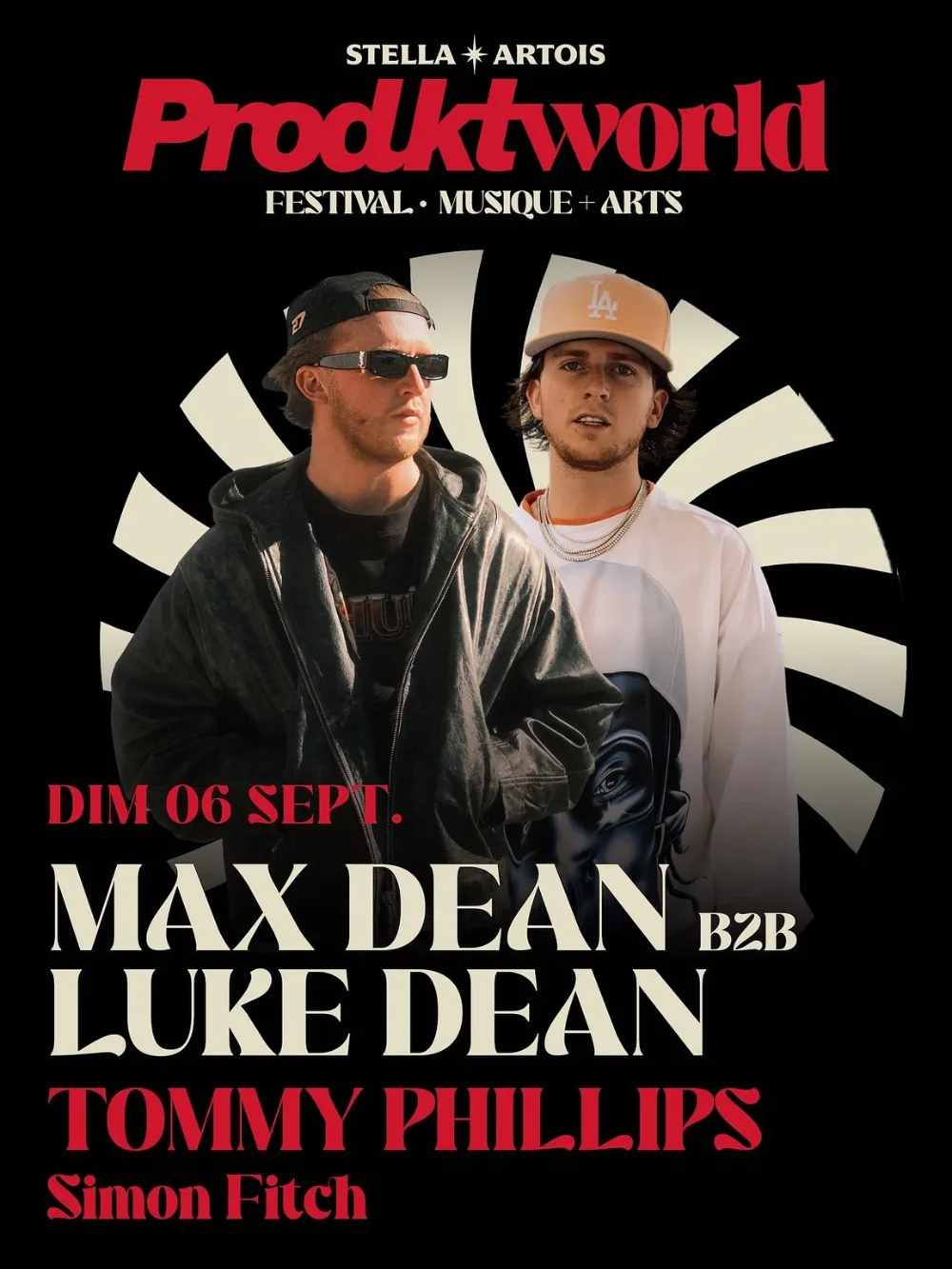Max Dean, Luke Dean, Tommy Phillips, Simon Fitch — event flyer