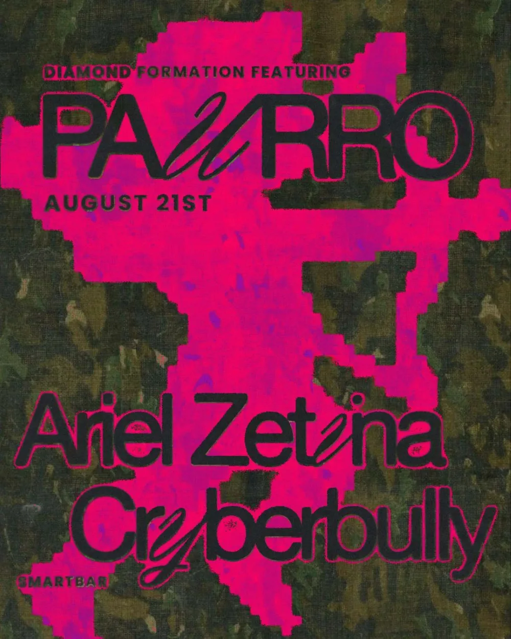 Paurro, Ariel Zetina, Cryberbully — event flyer