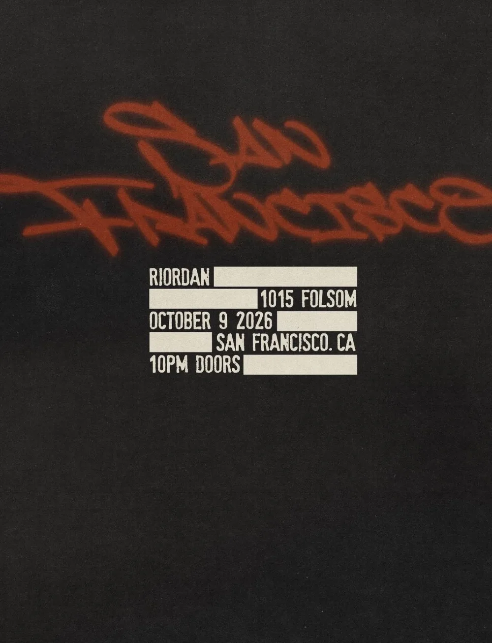 Riordan — event flyer