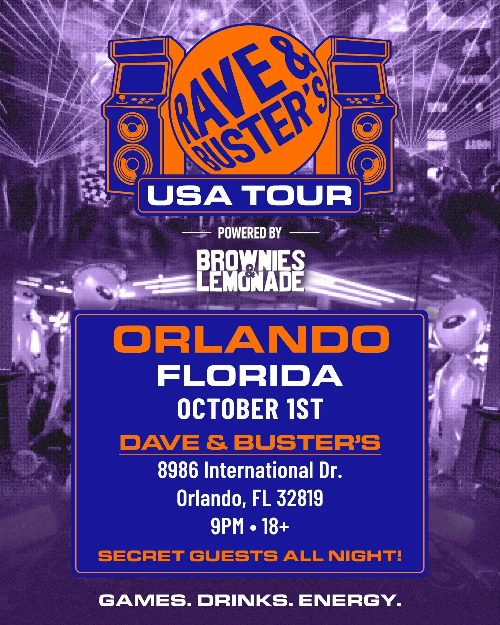 B&L Presents Rave & Busters Orlando — event flyer
