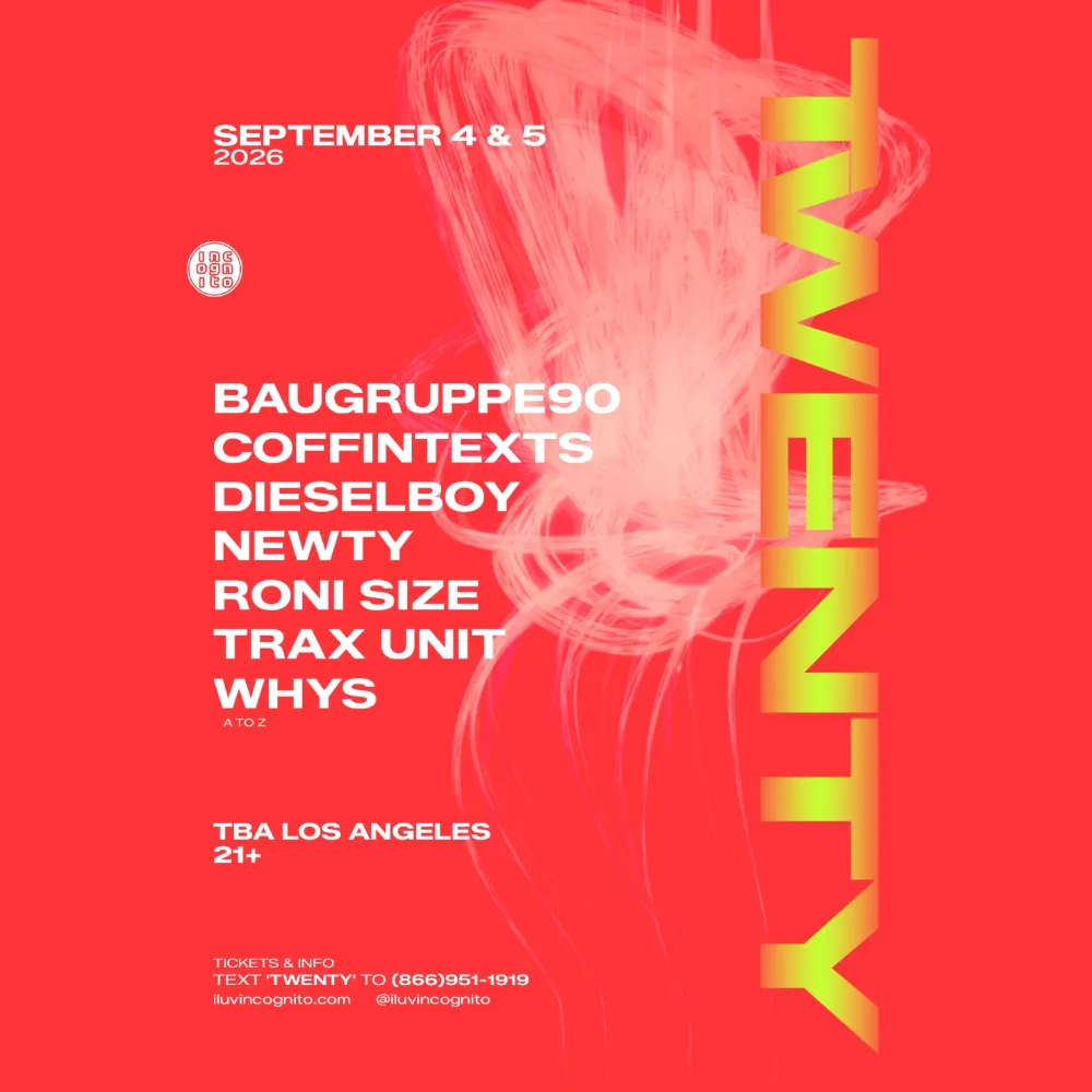 TWENTY Years of INCOGNITO — event flyer
