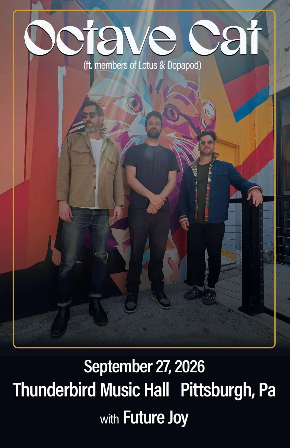 Octave Cat, Future Joy — event flyer