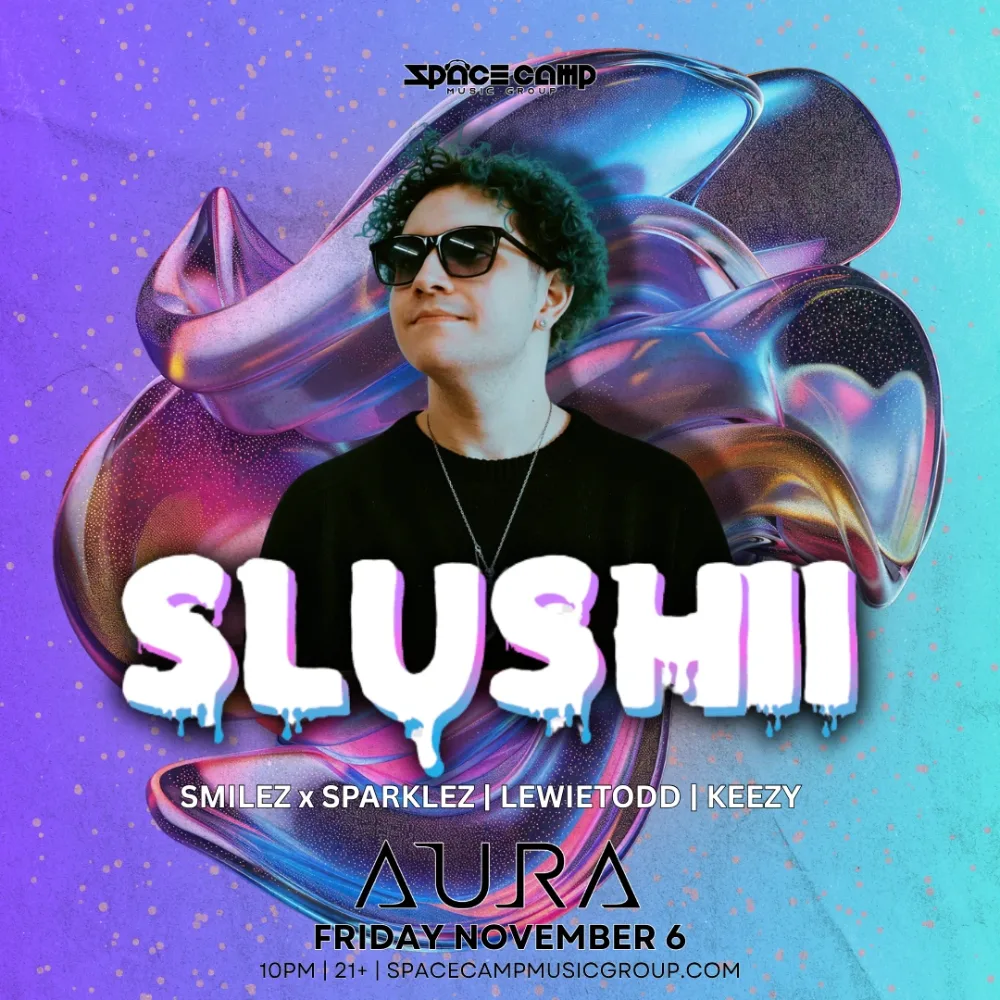 Slushii, Smilez X Sparklez, Lewietodd, KEEZY — event flyer