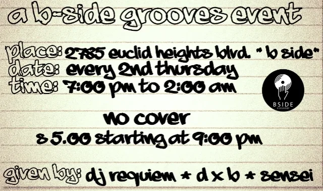 B Side Grooves — event flyer