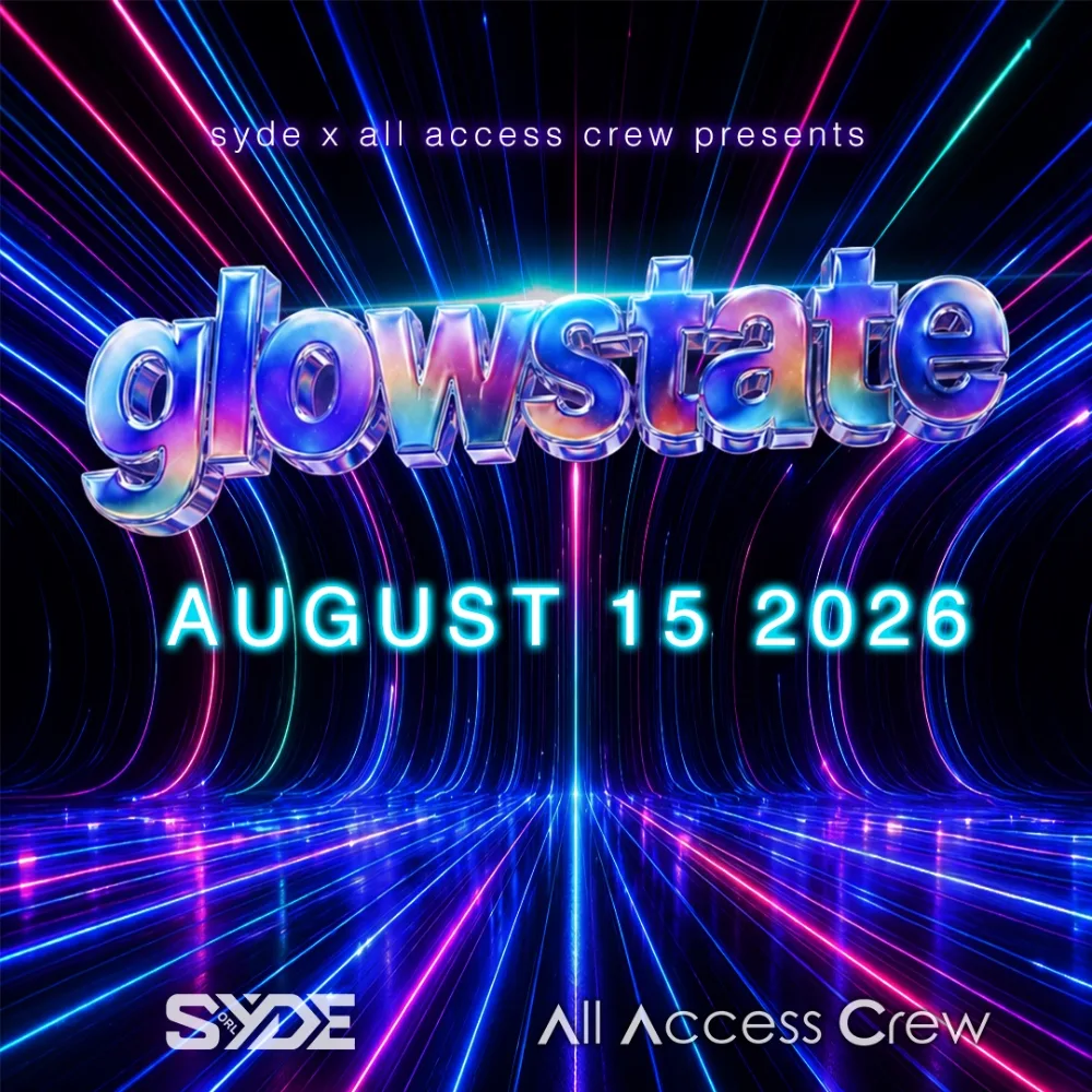 Glowstate - Warehouse Rave — event flyer