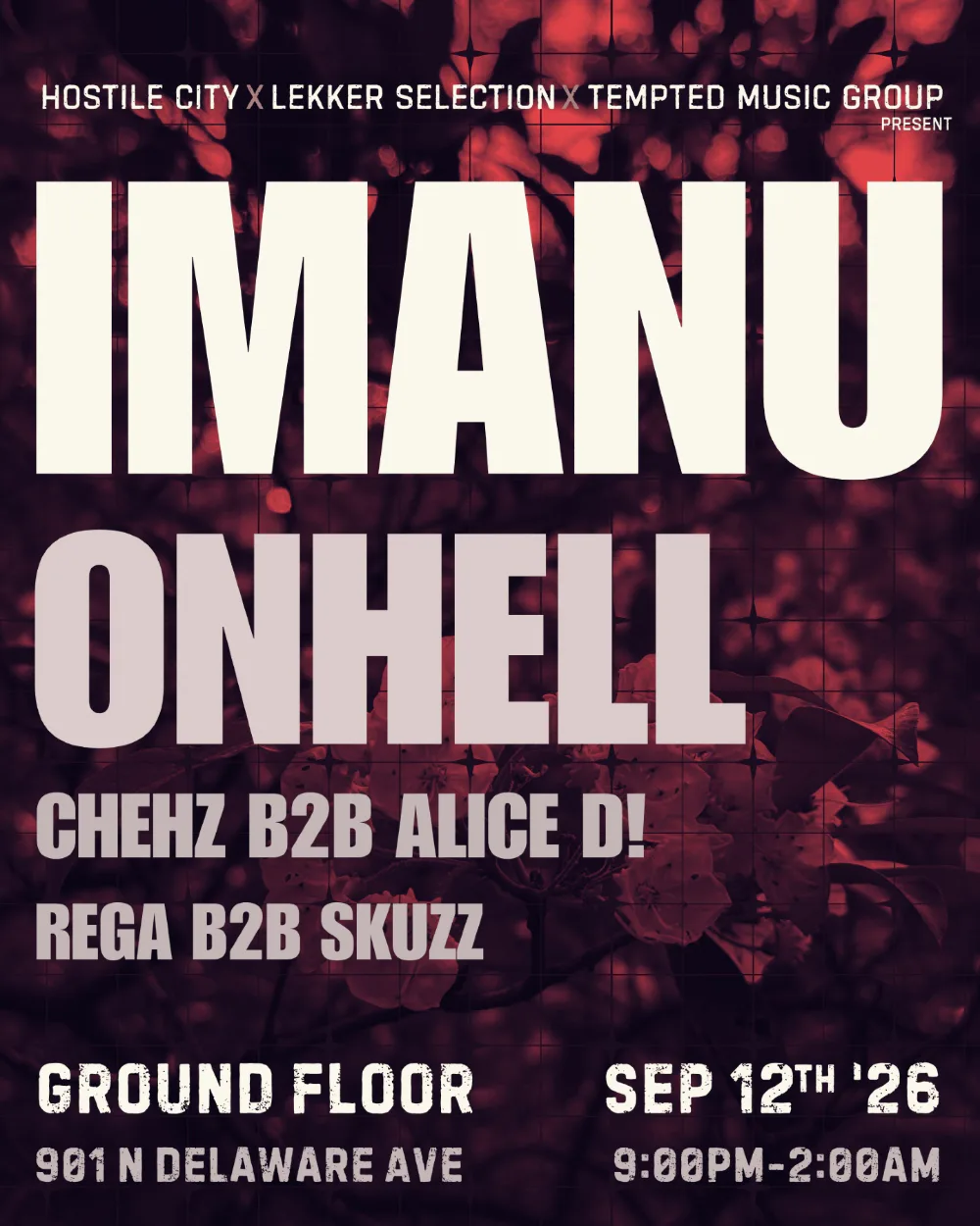 Presented by Hostile City x Lekker Selection x Tempted Music Group — event flyer