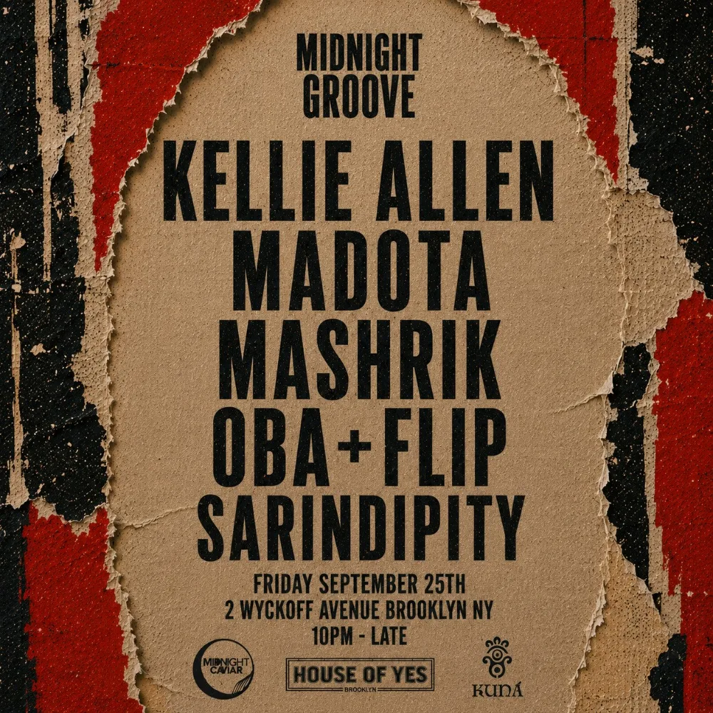 Madota, Kellie Allen, Mashrik, Sarindipity, ọba+flip — event flyer