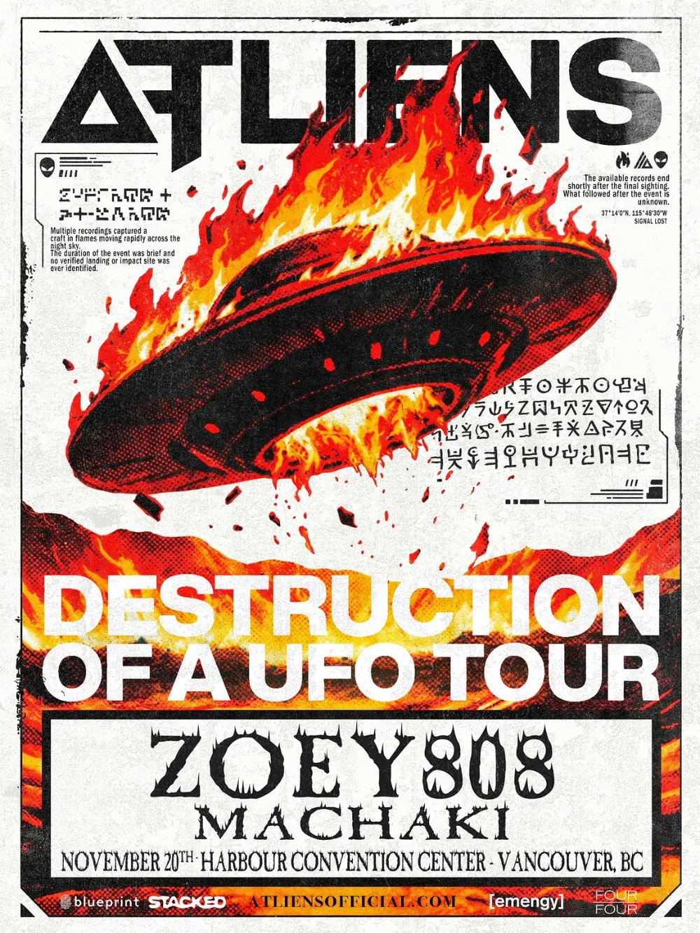 DESTRUCTION OF A UFO — event flyer