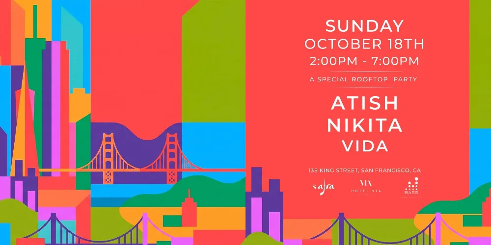 A rooftop party — event flyer
