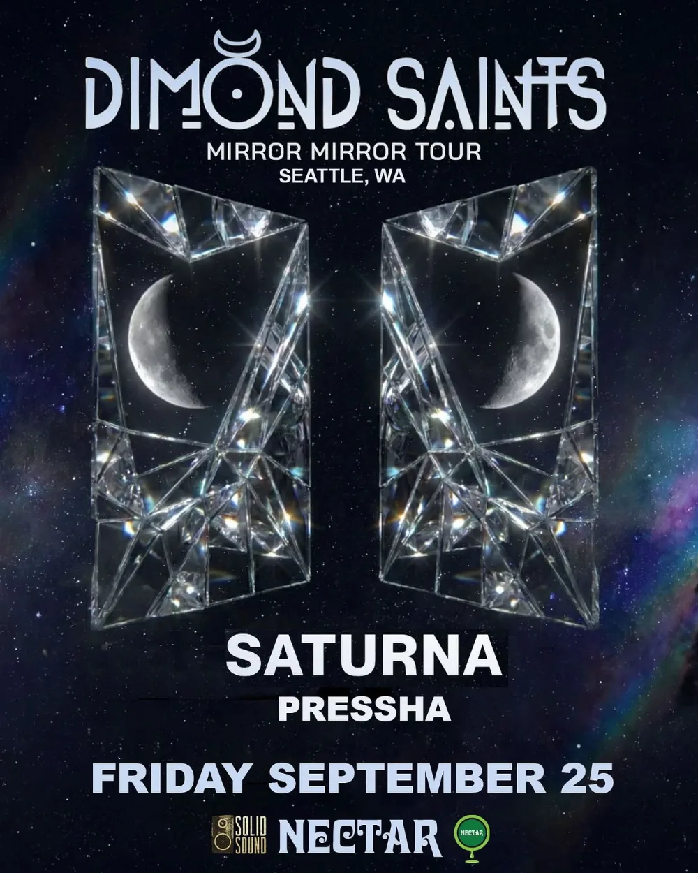 Dimond Saints, Saturna, Pressha — event flyer