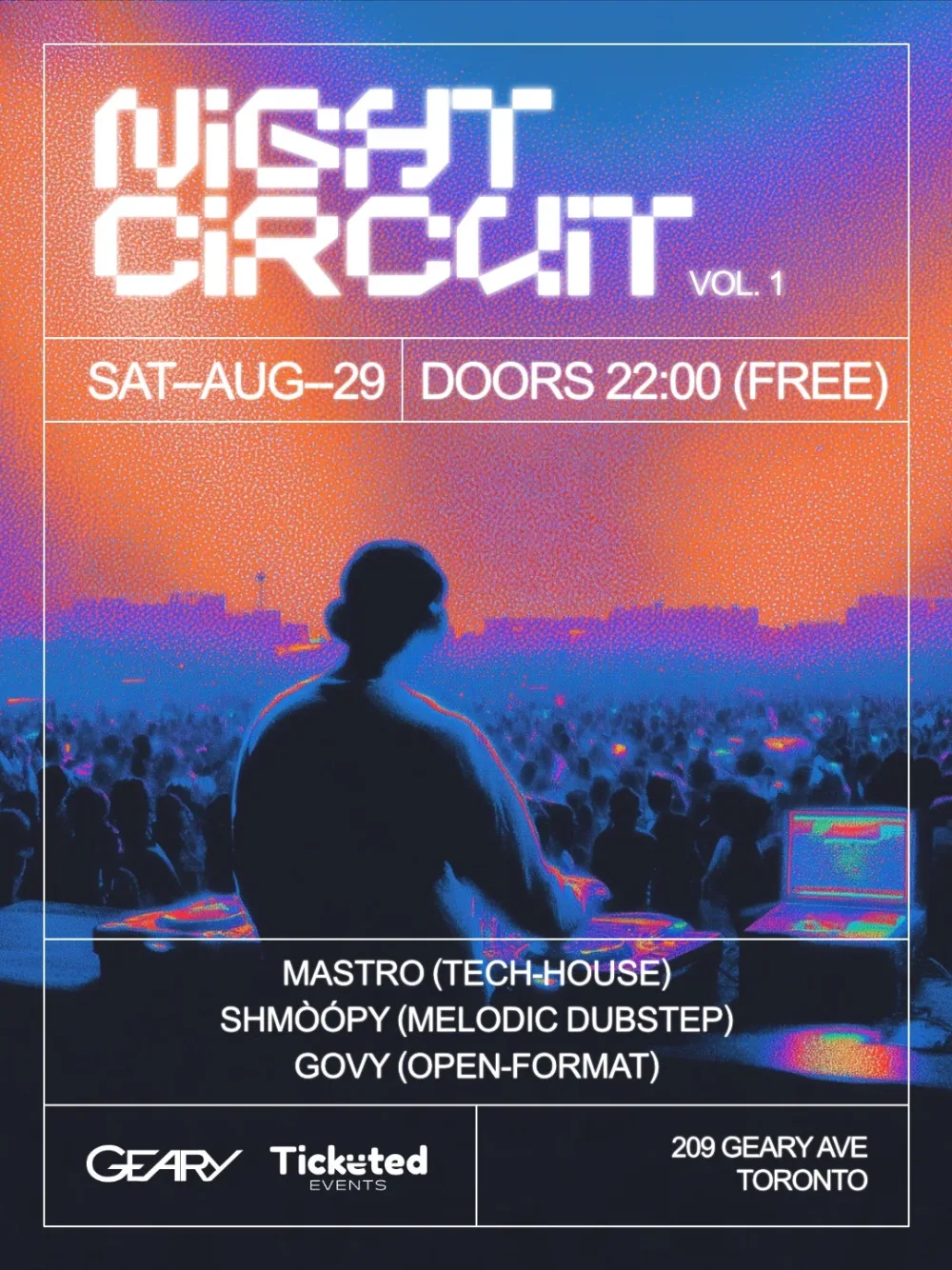 NIGHT CIRCUIT Vol. 1 — event flyer