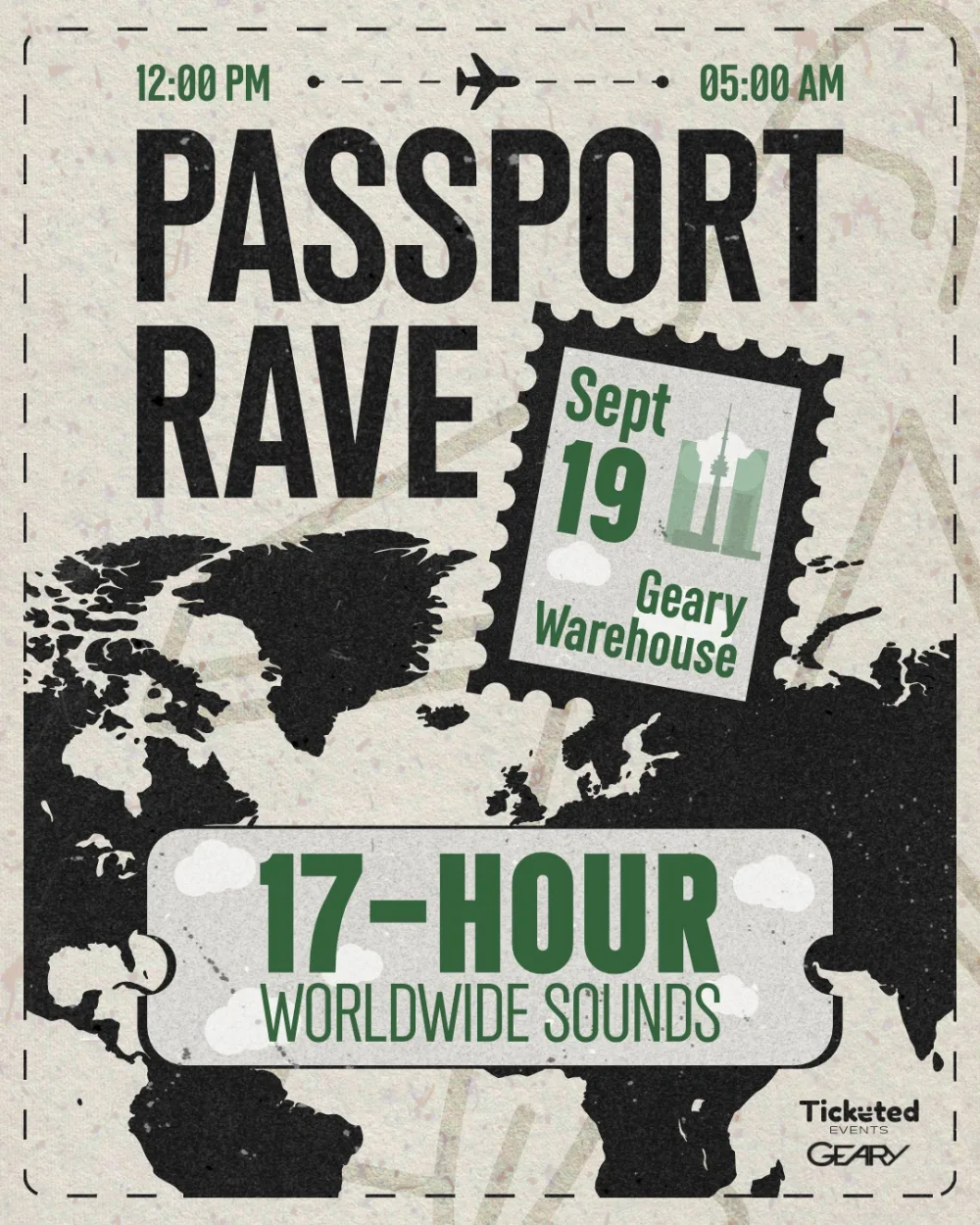 PASSPORT RAVE - 17-Hour Worldwide Sounds — event flyer