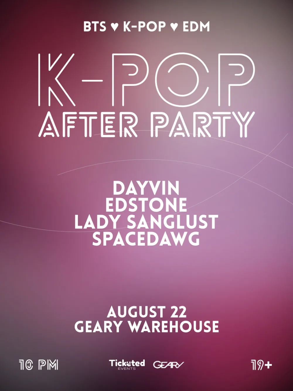 K-pop After Party - BTS ♥ KPOP ♥ EDM — event flyer