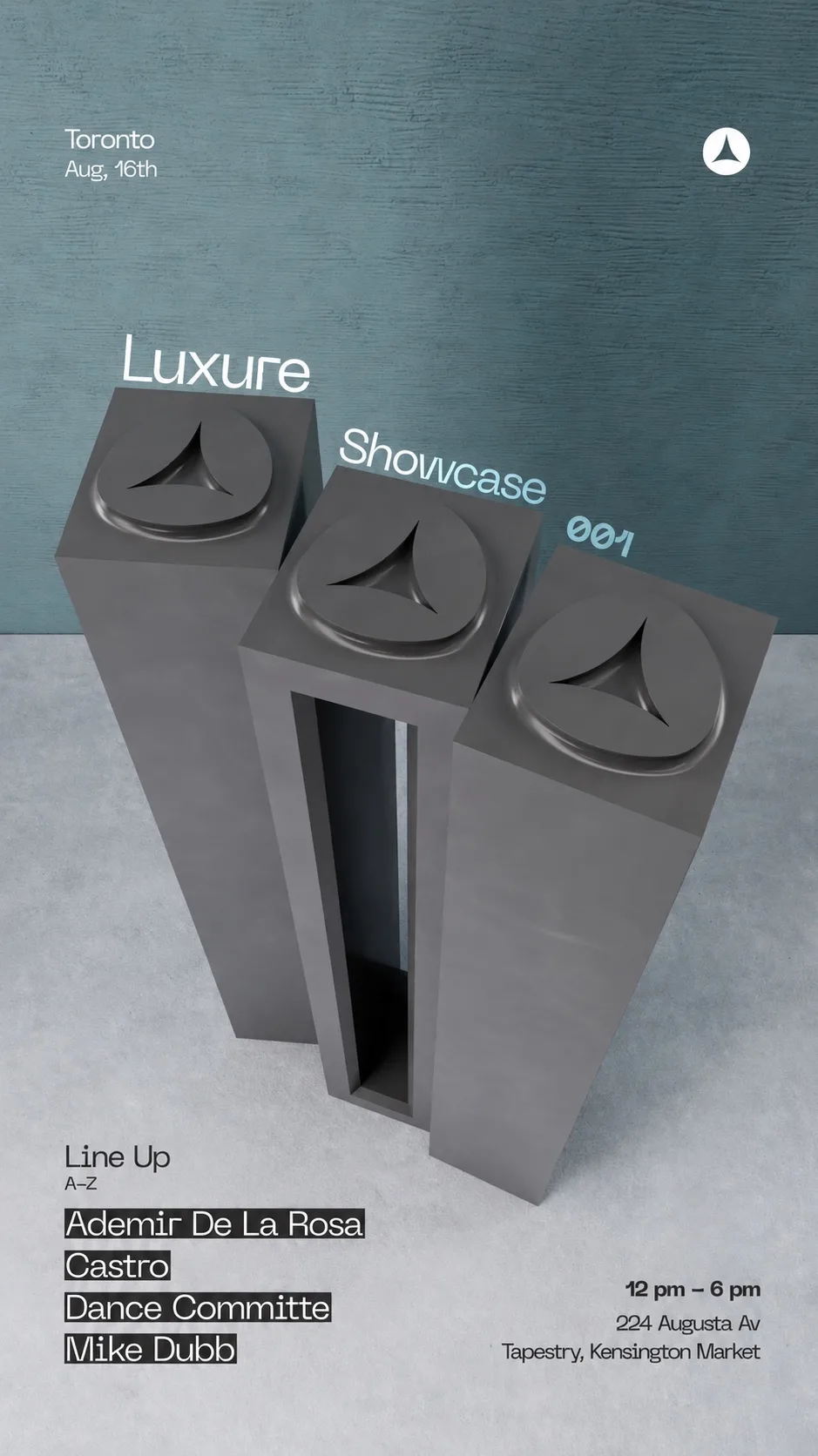 Luxure Showcase 001 — event flyer