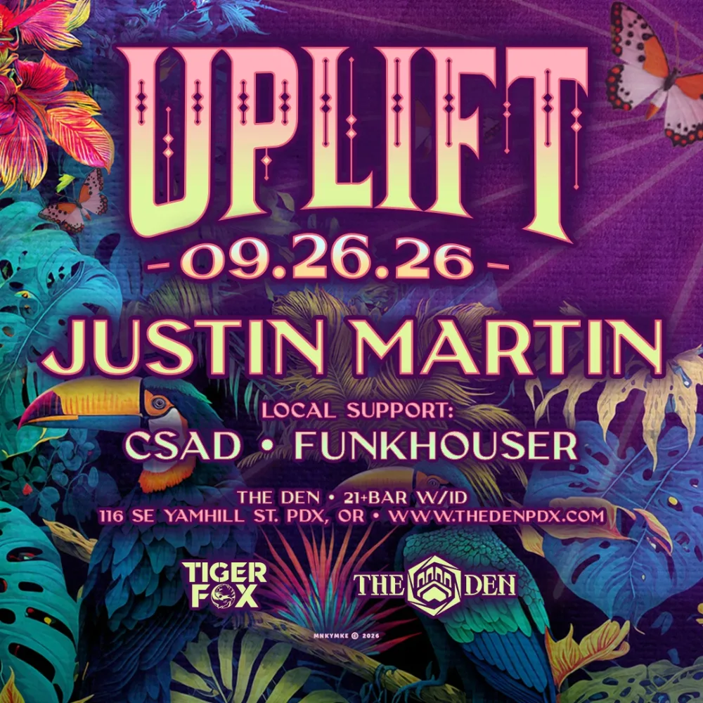 Event flyer for UPLIFT: Justin Martin